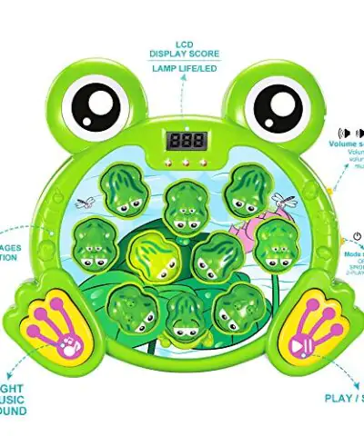 YEEBAY Interactive Whack A Frog Game Learning Active Early Developmental Toy Fun Gift for Age 3 4 5 6 7 8 Years Old Kids Boys Girls2 Hammers Included 0 0
