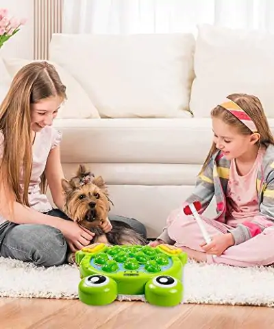 YEEBAY Interactive Whack A Frog Game Learning Active Early Developmental Toy Fun Gift for Age 3 4 5 6 7 8 Years Old Kids Boys Girls2 Hammers Included 0 3
