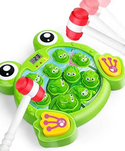 YEEBAY Interactive Whack A Frog Game Learning Active Early Developmental Toy Fun Gift for Age 3 4 5 6 7 8 Years Old Kids Boys Girls2 Hammers Included 0