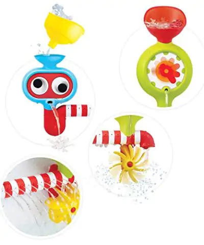 Yookidoo Baby Bath Toy Spin N Sprinkle Water Lab Spinning Gear and Googly Eyes for Toddler or Baby Bath Time Sensory Development Attaches to Any Size Tub Wall 1 3 Years 0 1