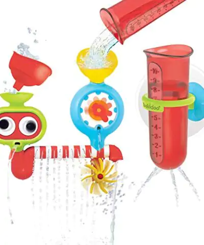 Yookidoo Baby Bath Toy Spin N Sprinkle Water Lab Spinning Gear and Googly Eyes for Toddler or Baby Bath Time Sensory Development Attaches to Any Size Tub Wall 1 3 Years 0