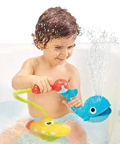 Yookidoo Baby Bath Toy Submarine Spray Whale Battery Operated Infant Toddler Water Pump with Easy to Grip Hand Shower 0 3