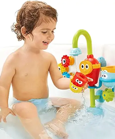 Yookidoo Bath Toys For Toddlers 1 3 Spin N Sort Spout Pro 3 Stackable Cups Hose and Spout Spinning Suction Cups For Kids Bathtime Fun 0 0