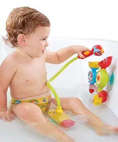 Yookidoo Kids Bath Toy Submarine Spray Station Battery Operated Water Pump with Hand Shower for Bathtime Play Generates Magical Effects Age 2 6 Years 0 0