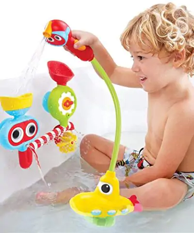 Yookidoo Kids Bath Toy Submarine Spray Station Battery Operated Water Pump with Hand Shower for Bathtime Play Generates Magical Effects Age 2 6 Years 0 3