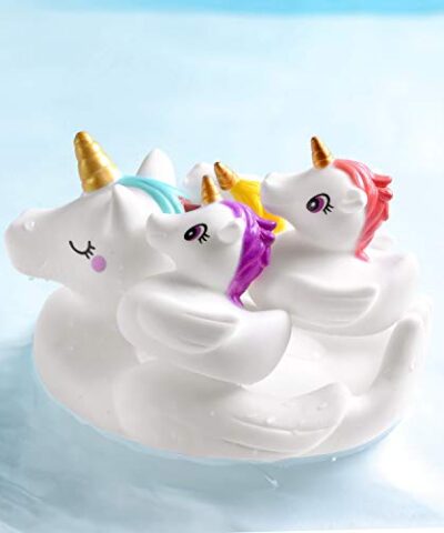 YowellGo Bath Toys Water Spray Toys Cute Unicorn Rubber for Baby Kids Toddlersfor Shower Time or Pool PartyUnicorn Floating Bath Squirt Toys Ideal Gifts 4pcs Set 0 0