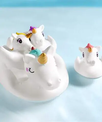 YowellGo Bath Toys Water Spray Toys Cute Unicorn Rubber for Baby Kids Toddlersfor Shower Time or Pool PartyUnicorn Floating Bath Squirt Toys Ideal Gifts 4pcs Set 0 1