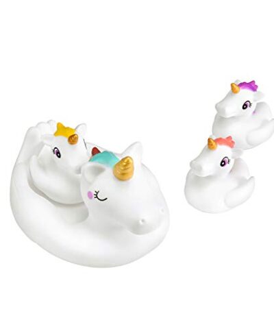 YowellGo Bath Toys Water Spray Toys Cute Unicorn Rubber for Baby Kids Toddlersfor Shower Time or Pool PartyUnicorn Floating Bath Squirt Toys Ideal Gifts 4pcs Set 0 3