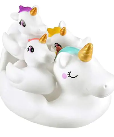 YowellGo Bath Toys Water Spray Toys Cute Unicorn Rubber for Baby Kids Toddlersfor Shower Time or Pool PartyUnicorn Floating Bath Squirt Toys Ideal Gifts 4pcs Set 0