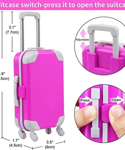 ZITA ELEMENT 24 Pcs 18 Inch Girl Doll Accessories Clothes and Suitcase Set Including 18 Inch Doll Clothes Suitcase Backpack and Other Travel Set 0 1