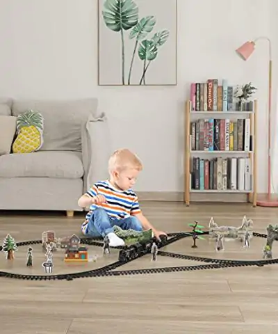 Baby Home Kids Train Set Electric Metal Alloy Train Toy for Boys Girls wSmokes Lights Sound wSteam Locomotive Engine Cargo Cars Tracks 0 2