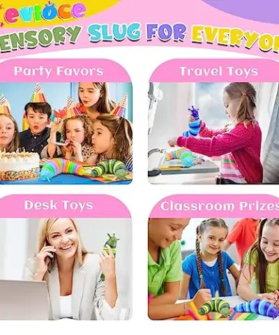 Cevioce Sensory Slug Fidget Toys3Pcs Fidget Slug Toys for Adults Kids Party FavorsAutism Sensory Toys for Autistic ChildrenToddler Toys Age 3Travel Toys for 3 Year Old H 0 3