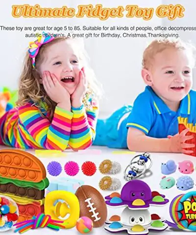 Fidget Toy Pack 40 PCS Sensory Set for Autistic Kids Adults Hamburger French Fries Stress Relief Bundles 0 2