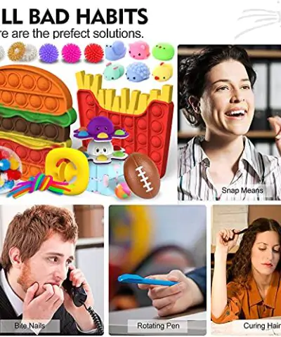 Fidget Toy Pack 40 PCS Sensory Set for Autistic Kids Adults Hamburger French Fries Stress Relief Bundles 0 3