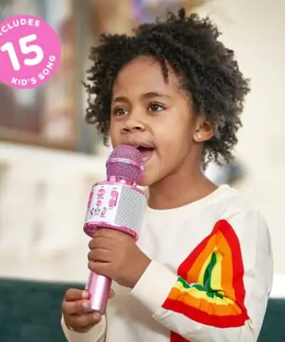 Move2Play Kids Star Karaoke Kids Microphone Includes Bluetooth 15 Pre Loaded Nursery Rhymes Birthday Gift for Girls Boys Toddlers Girls Toy Ages 2 3 4 5 6 Years Old 0 0