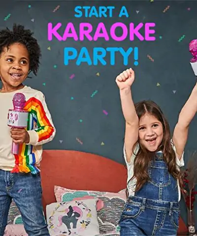 Move2Play Kids Star Karaoke Kids Microphone Includes Bluetooth 15 Pre Loaded Nursery Rhymes Birthday Gift for Girls Boys Toddlers Girls Toy Ages 2 3 4 5 6 Years Old 0 2