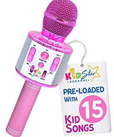 Move2Play Kids Star Karaoke Kids Microphone Includes Bluetooth 15 Pre Loaded Nursery Rhymes Birthday Gift for Girls Boys Toddlers Girls Toy Ages 2 3 4 5 6 Years Old 0