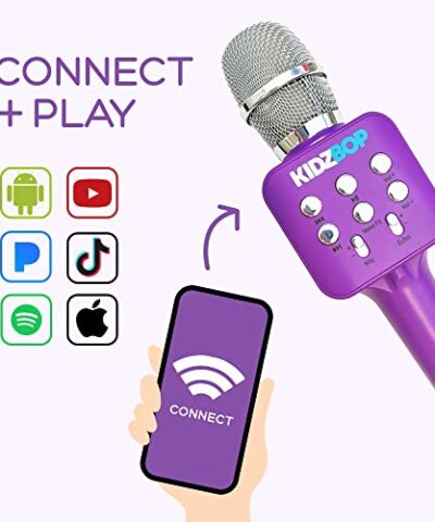 Move2Play Kidz Bop Karaoke Microphone The Hit Music Brand for Kids Birthday Gift for Girls and Boys Toy for Kids Ages 4 5 6 7 8 Years Old 0 1