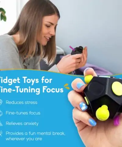 PILPOC Fidget Cube Dodecagon 12 Sided for Reducing Anxiety Fidgets for Adults Fidget Cube for Kids Anxiety Toys for Adults Fidget Cube for Adults Cube Fidget Toys for Adults Black 0 0
