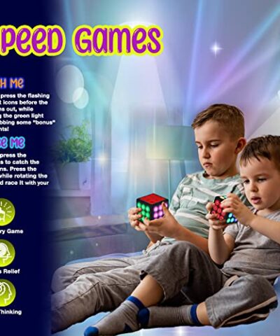 PlayRoute Brain Memory Cube Toy 5 Electronic Handheld Games for Kids Gift Idea for Kids Teens Boys Girls Ages 6 7 8 9 10 12 Years Old Up Sensory Fidget Toy for Boys Girls 0 2