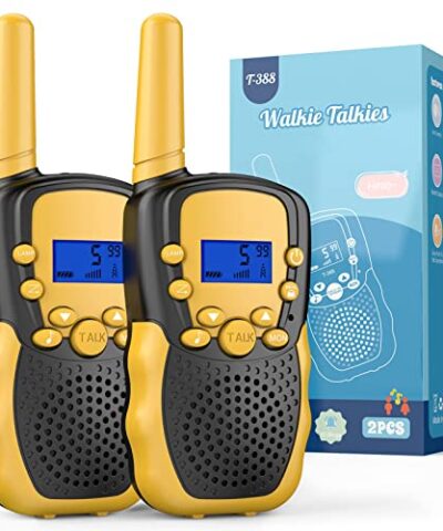 Selieve Toys for 4 14 Year Old Childrens Walkie Talkies for Kids 22 Channels 2 Way Radio Toy with Backlit LCD Flashlight 3 Miles Range for Outside Camping Hiking Yellow 0