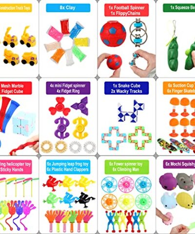 Spolux 120PCS Party Favors For Kids 4 8 Fidget Toys Treasure Box Classroom Prizes Goodie Bag Pinata Stuffers Advent Easter Basket Fillers For Boys Girls 8 12 Christmas Birthday Party Valentines Gift 0 3