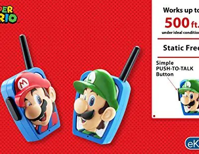 Super Mario Bros Walkie Talkies Kids Toys Long Range Two Way Static Free Handheld Radios Designed for Indoor or Outdoor Games for Kids Aged 3 and Up 0 2