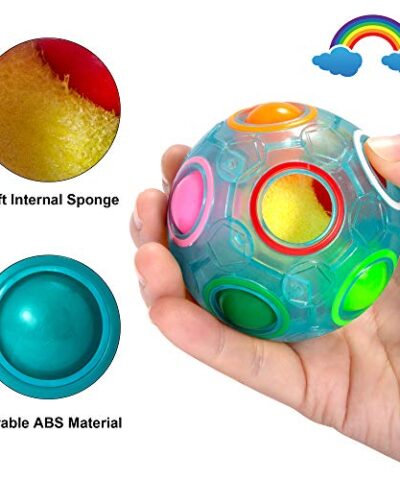 Vdealen Magic Rainbow Puzzle Ball Fidget Ball Puzzle Game Fun Stress Reliever Magic Ball Brain Teaser Fidget Toys for Children Teens Adults 3 Pack 0 1