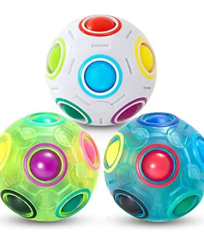 Vdealen Magic Rainbow Puzzle Ball Fidget Ball Puzzle Game Fun Stress Reliever Magic Ball Brain Teaser Fidget Toys for Children Teens Adults 3 Pack 0