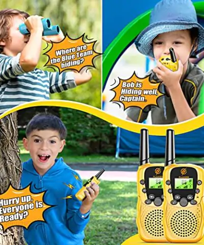 Walkie Talkies for Kids 2 Pack Outdoor Toys for 3 12 Year Old Boys Girls Kids Birthday Gifts Ages 3 4 5 6 7 8 9 Kids Camping Outdoors Toy Boys Girls Gifts Toys Age 3 12 Yellow 0 1