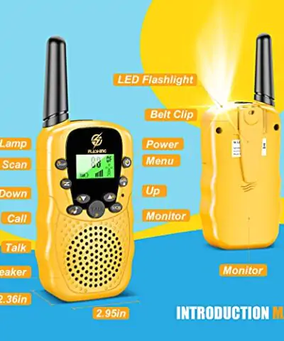 Walkie Talkies for Kids 2 Pack Outdoor Toys for 3 12 Year Old Boys Girls Kids Birthday Gifts Ages 3 4 5 6 7 8 9 Kids Camping Outdoors Toy Boys Girls Gifts Toys Age 3 12 Yellow 0 3