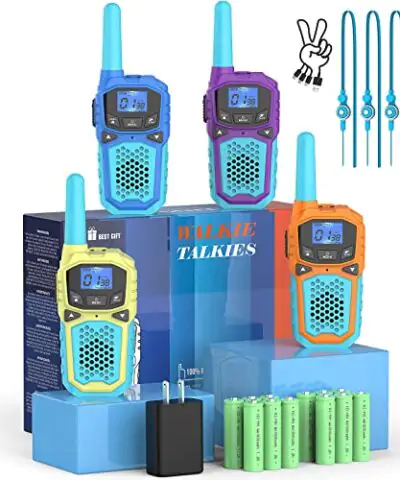Walkie Talkies for Kids 4 Pack Rechargeable Walkie Talky Long Range for Adults Handheld Two Way Radios Outdoor Toys for Boys Girls Camping Hiking HuntingCruise Ship 0