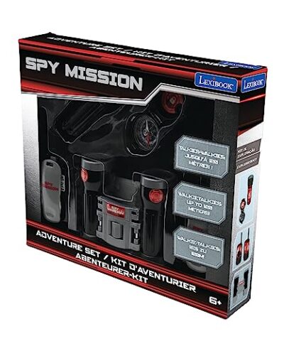 LEXiBOOK Spy Mission Adventurer Set for Children Walkie Talkies 400 ft Binoculars Compass Torchlight RPTW12SPY 0 0