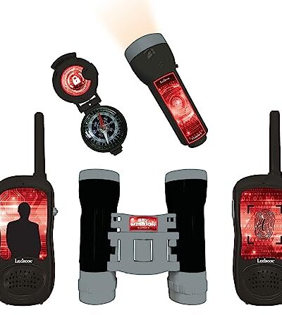 LEXiBOOK Spy Mission Adventurer Set for Children Walkie Talkies 400 ft Binoculars Compass Torchlight RPTW12SPY 0