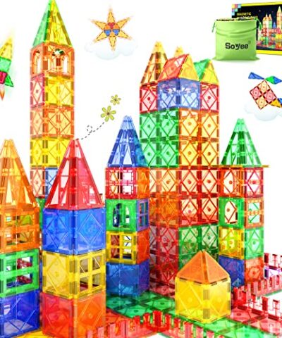 Soyee Magnetic Tiles STEM Building Toys Sensory Learning Classroom Must Haves Toy Gifts for Kids Age 3 4 5 6 0